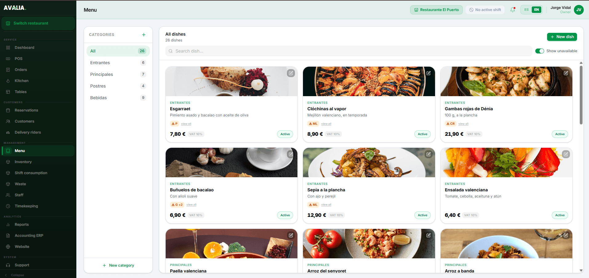 Menú / Menu