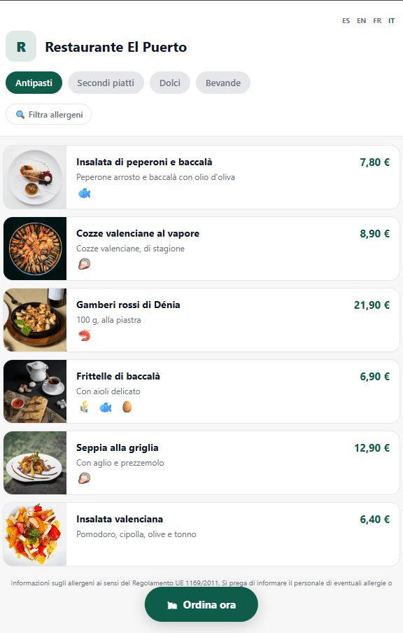 Carta QR / QR menu